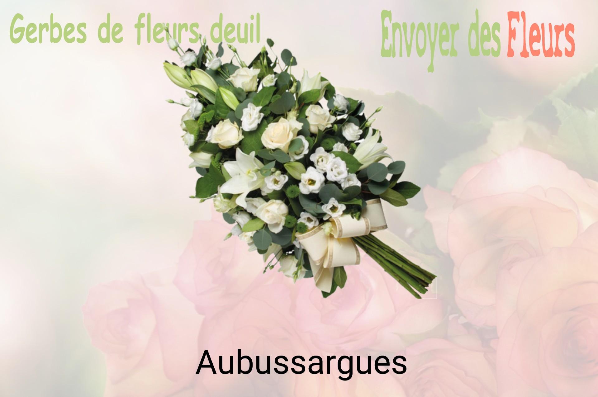 Gerbe de fleurs de deuil livrée à Aubussargues